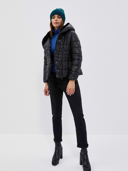 Moodo Fekete női steppelt rövid kabát Moodo