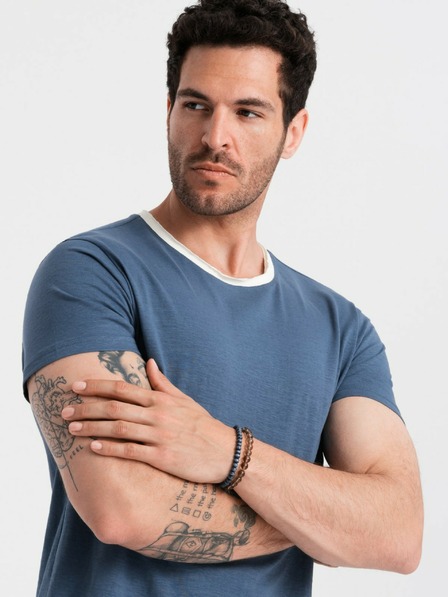 Ombre Clothing Sötétkék férfi póló Ombre Ruházat