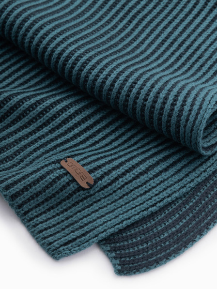 Ombre Clothing Férfi kötött kéttónusú csíkos sál sötétkék Ombre ruházat