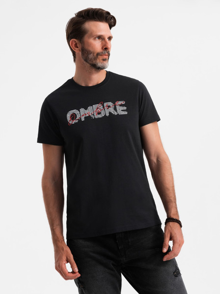 Ombre Clothing Férfi pamut póló finom hímzéssel Ombre ruházat