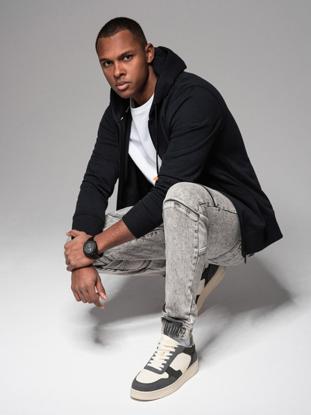 Ombre Clothing Férfi JOGGERY nadrág cipzáras cargo zsebekkel szürke Ombre Ruházat Ombre Ruházat