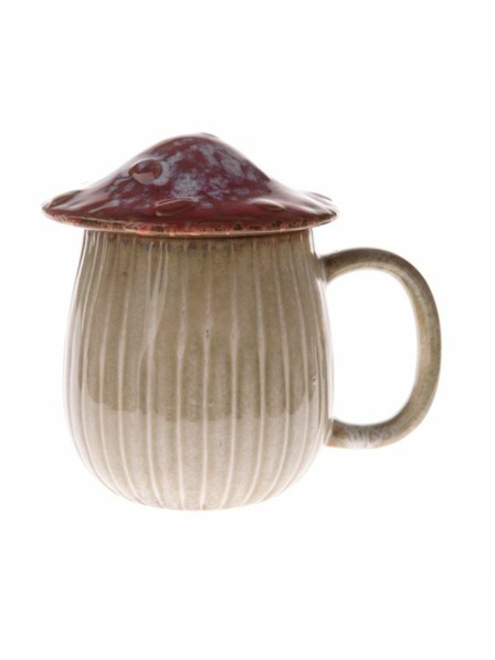 Casa de Engel Kerámia bögre fedővel - gomba, 550ml, piros, 1/16