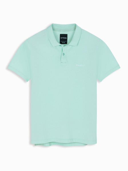 Ombre Clothing Piké kötésű pamut galléros póló - menta