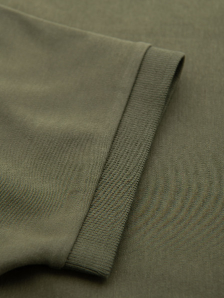 Ombre Clothing Férfi cipzáras pólóing - olíva