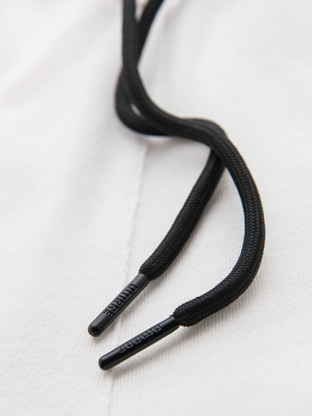 Ombre Clothing Férfi rövid melegítő rövidnadrág széles csíkokkal - fehér