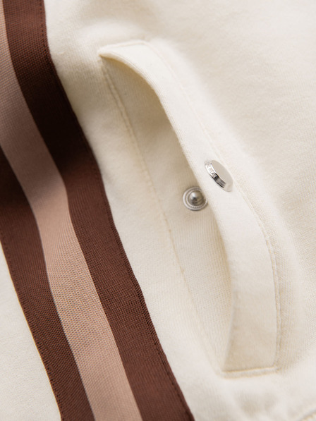 Ombre Clothing Férfi melegítő rövidnadrág szegéllyel és bordás derékkal - krém