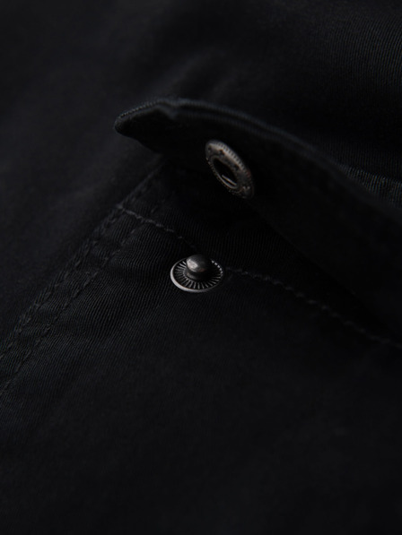 Ombre Clothing Férfi pamut rövidnadrág rugalmas derékkal - fekete