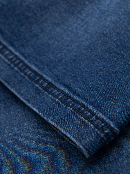 Ombre Clothing Férfi rövidnadrág rugalmas derékkal és mosott hatással - kék