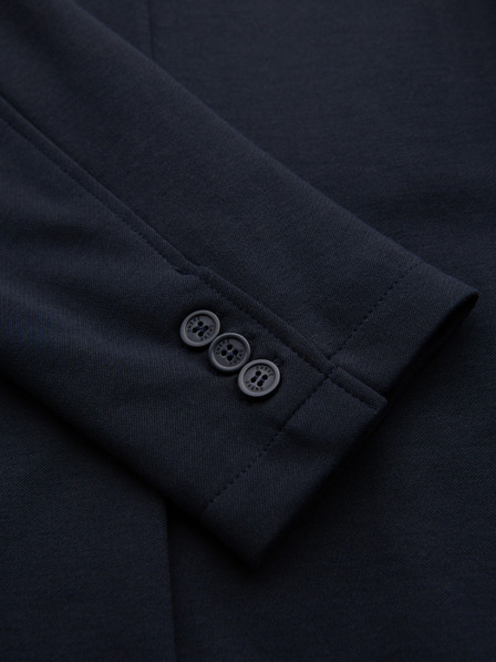 Ombre Clothing Férfi sötétkék zakó SLIM finom strukturált kötéssel