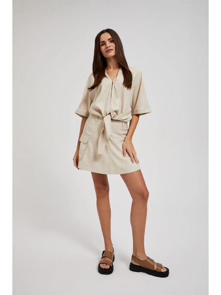 Moodo Krémes rövidnadrág zsebbel