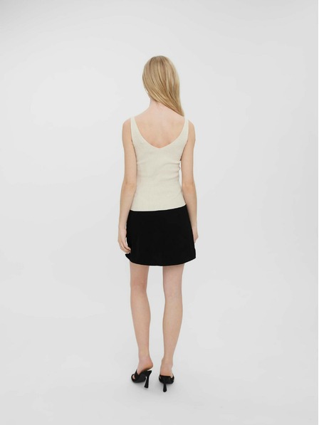 Vero Moda Krémszínű, bordázott basic pulóver VERO MODA Glory