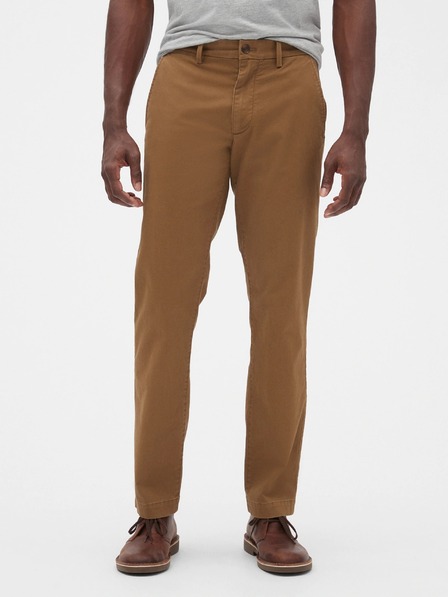 GAP Nadrág essential khaki straight fit GapFlex GAP