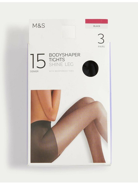 Marks & Spencer 3 pár formázó harisnya, 15 DEN Marks & Spencer fekete
