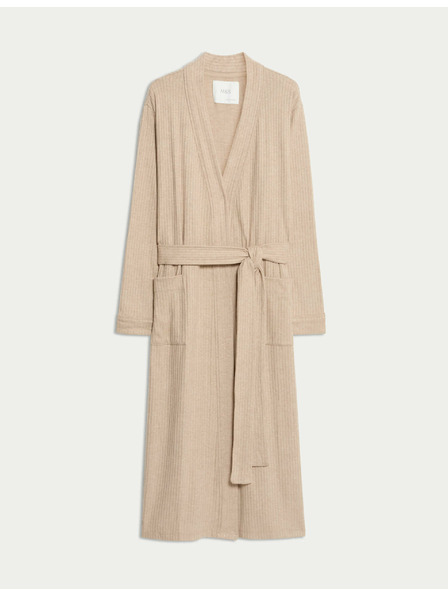 Marks & Spencer Marks & Spencer széles bordázatú köntös krémszínű