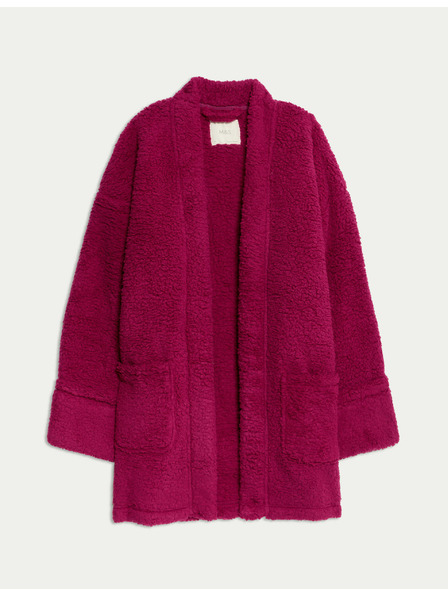 Marks & Spencer Mackós műszőrme átvetős kardigán Marks & Spencer rózsaszín