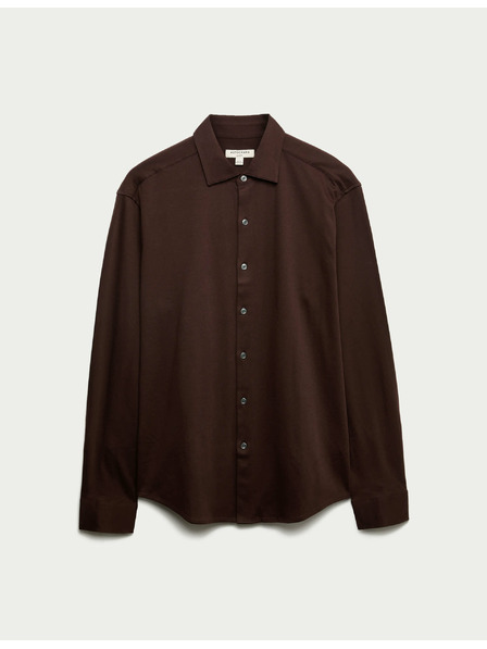 Marks & Spencer Marks & Spencer jersey pamuting, normál szabású, könnyen vasalható barna