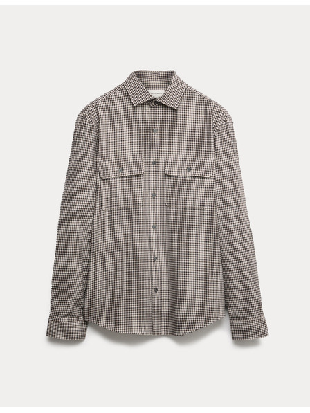 Marks & Spencer Marks & Spencer kockás, magas pamuttartalmú, könnyen vasalható ing bézs