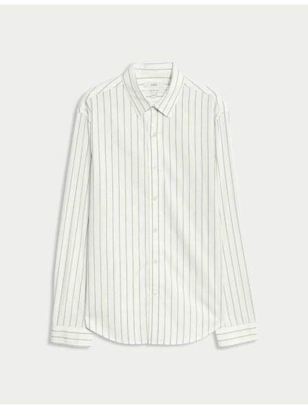 Marks & Spencer Csíkos ing tiszta pamutból Marks & Spencer fehér