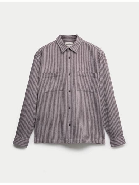 Marks & Spencer Marks & Spencer csíkos 100% pamut flanel ing szürke