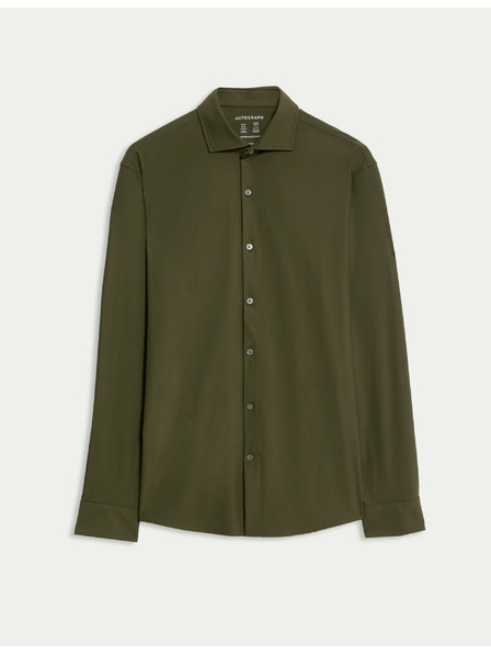 Marks & Spencer Marks & Spencer zöld, karcsúsított szabású stretch funkcionális ing