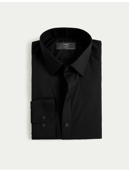 Marks & Spencer Marks & Spencer fekete, keskeny szabású ing, könnyen vasalható