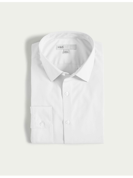 Marks & Spencer Marks & Spencer fehér, keskeny szabású ing pamut keverékből, vasalást nem igénylő anyagból