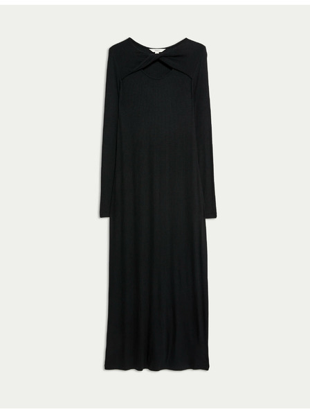 Marks & Spencer Jersey bordázott midi ruha oszlop szabással, Marks & Spencer fekete