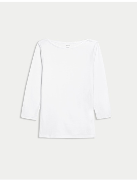 Marks & Spencer Karcsú szabású, 100% pamut felső, Marks & Spencer fehér