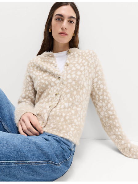 Marks & Spencer Állatmintás kardigán kerek nyakrésszel Marks & Spencer krém