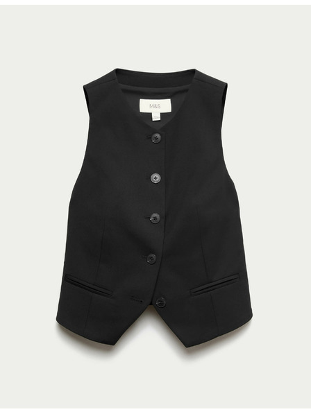 Marks & Spencer Marks & Spencer gombos mellény gallér nélkül fekete