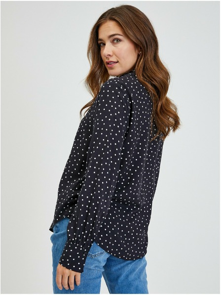 Orsay Fekete ORSAY pöttyös blúz