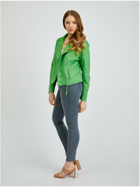 Orsay ORSAY Khaki színű női velúr műbőr dzseki