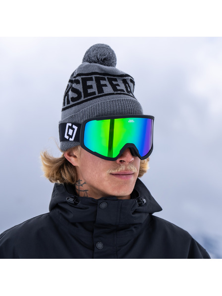 Horsefeathers Huck snowboard szemüveg - fekete/tükrös zöld