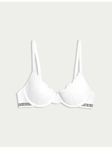 Marks & Spencer Cleo csipke melltartó félig fedett kosárral és merevítővel, A–E méret Marks & Spencer fehér