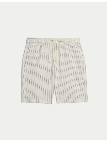 Marks & Spencer Len keverék rövidnadrág rugalmas derékkal Marks & Spencer bézs