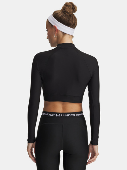 Under Armour Női póló Under Armour HeatGear Crop Mock LS-BLK