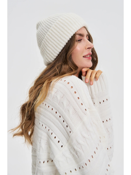 Moodo Gyapjúkeverék sapka, fehér Moodo