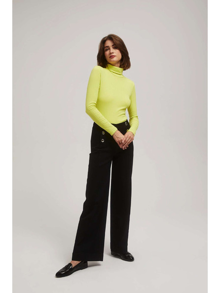 Moodo Lime bordázott garbós blúz Moodo