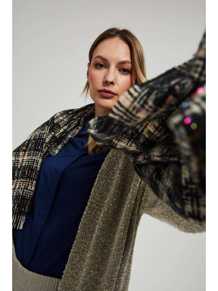 Moodo Fekete kockás sál metál szállal Moodo