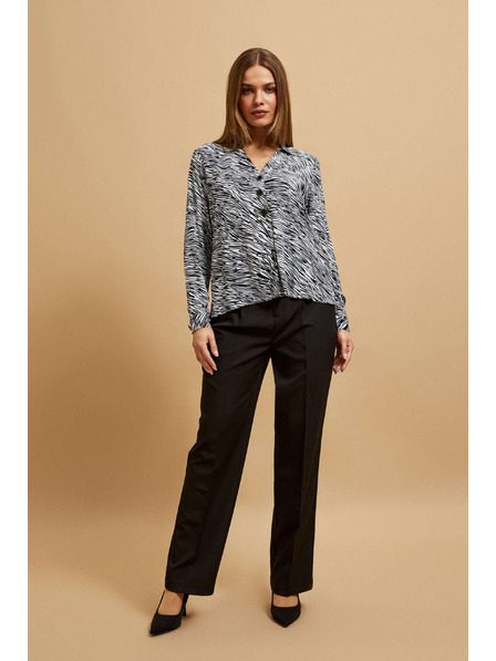 Moodo V-nyakú ing fekete-fehér Moodo