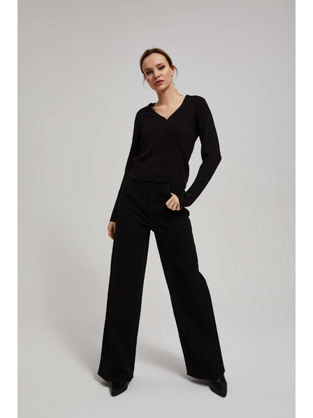 Moodo Moodo fekete fémes szállal díszített pulóver