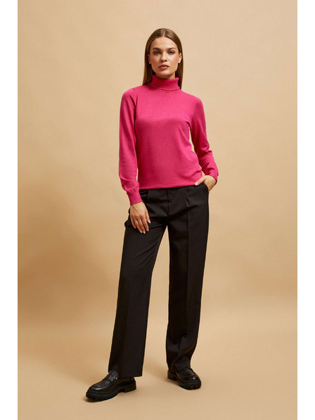 Moodo Moodo fukszia nyakú pulóver