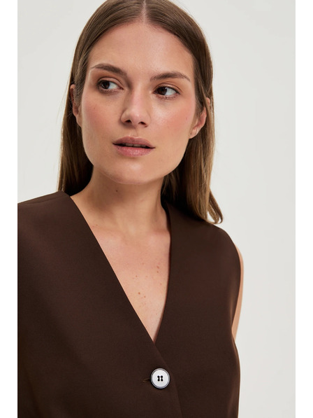 Moodo Elegáns barna mellény Moodo