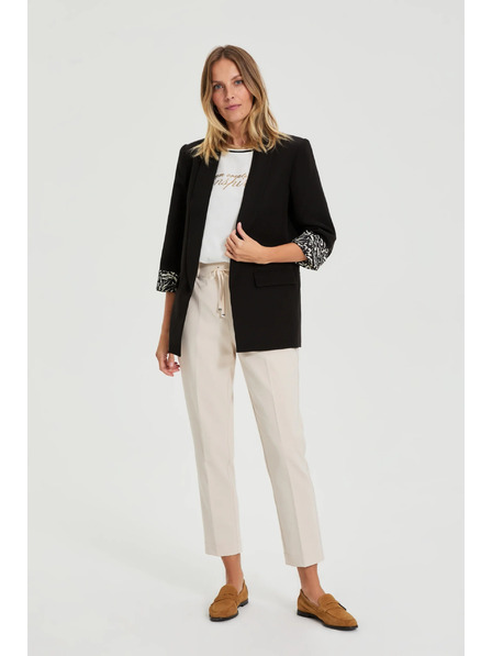 Moodo Fekete díszes mandzsettás zakó Moodo