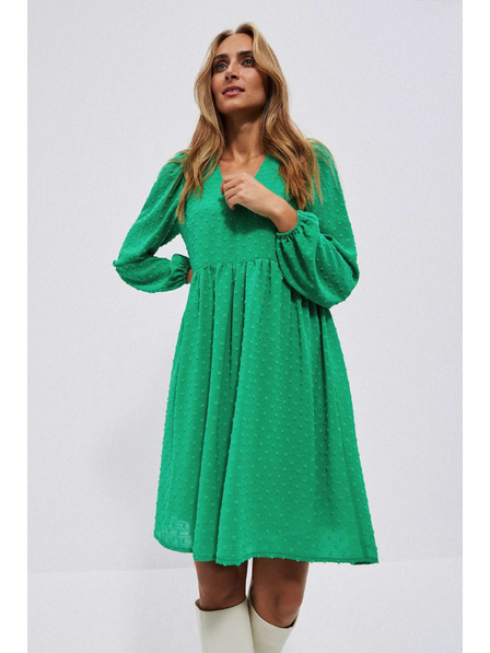 Moodo Zöld ruha felfújt ujjakkal Moodo