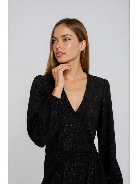 Moodo Fekete dekoltált ruha Moodo