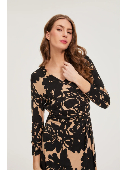 Moodo Mintás fekete ruha Moodo