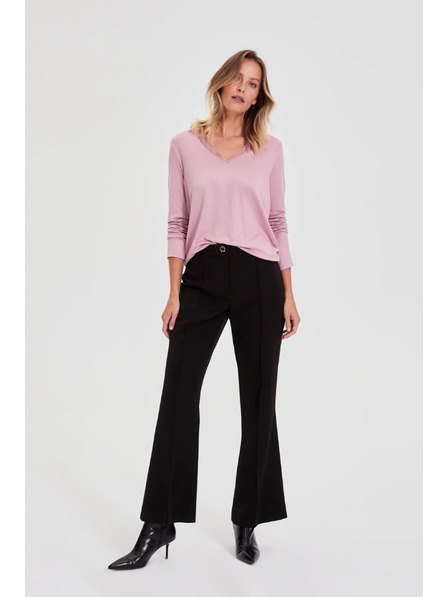 Moodo Csipke nyakú pulóver rózsaszín Moodo