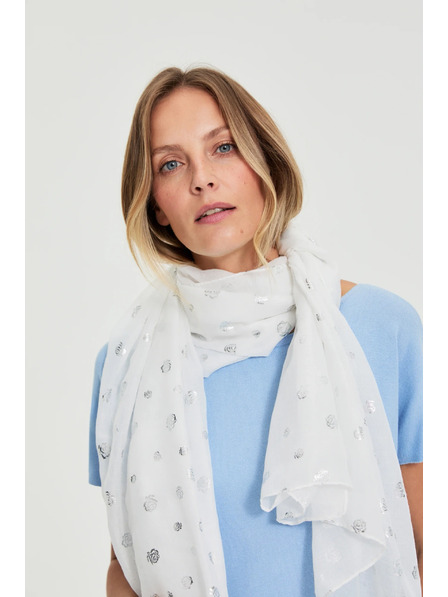 Moodo Fehér nyomott sál Moodo