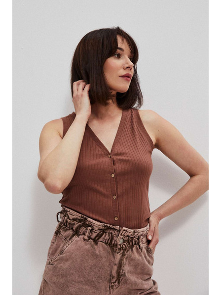 Moodo Bordázott csokoládébarna felső Moodo